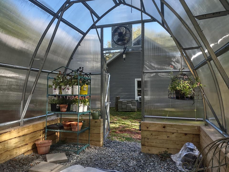 A Relaxing Backyard Greenhouse Filled with Flowers