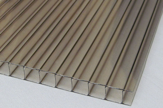 Láminas de policarbonato de doble pared, bronce (humo), 10 mm