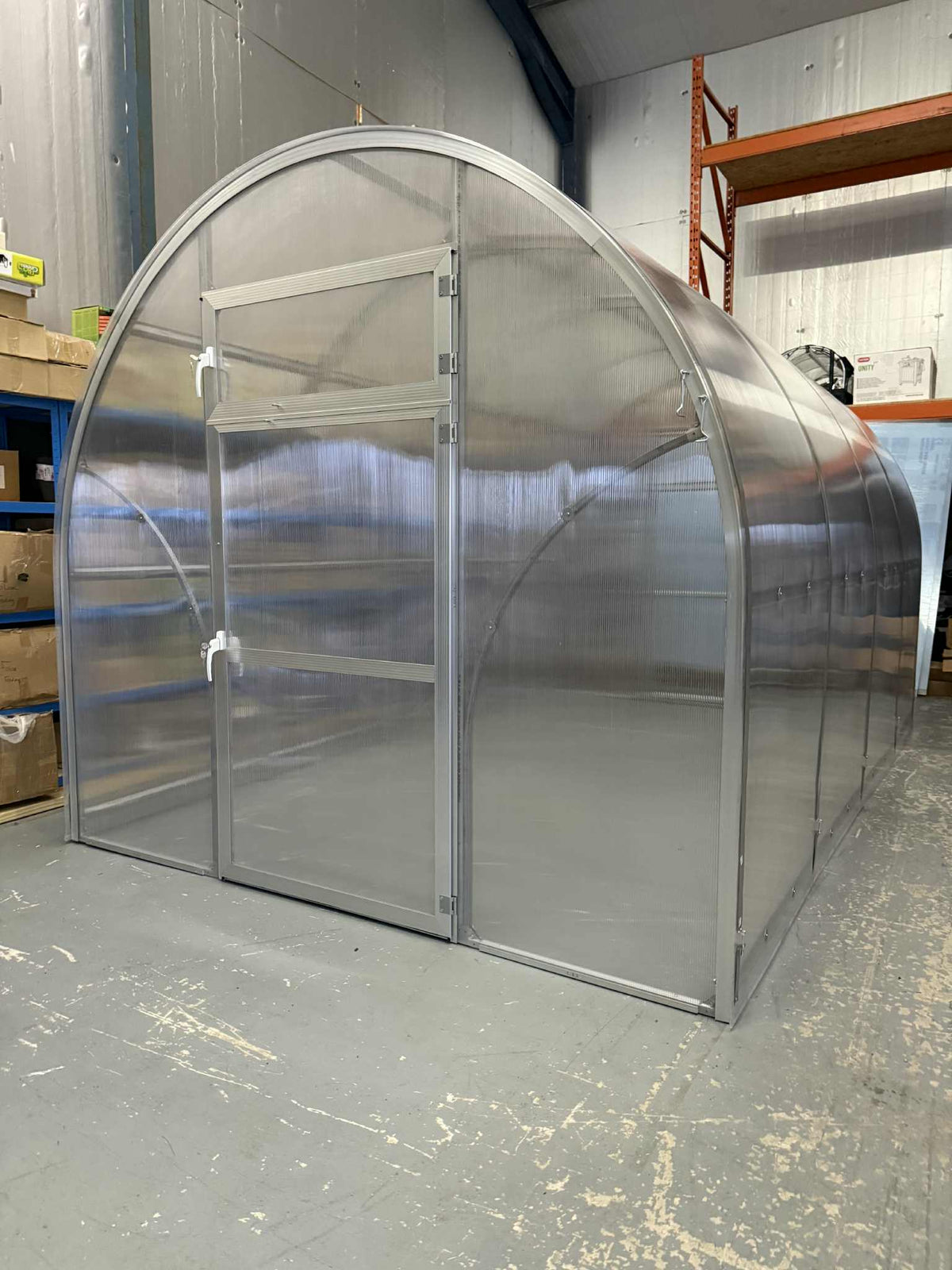 Metal Sigma 250 (Gen III) greenhouse structure in a warehouse setting
