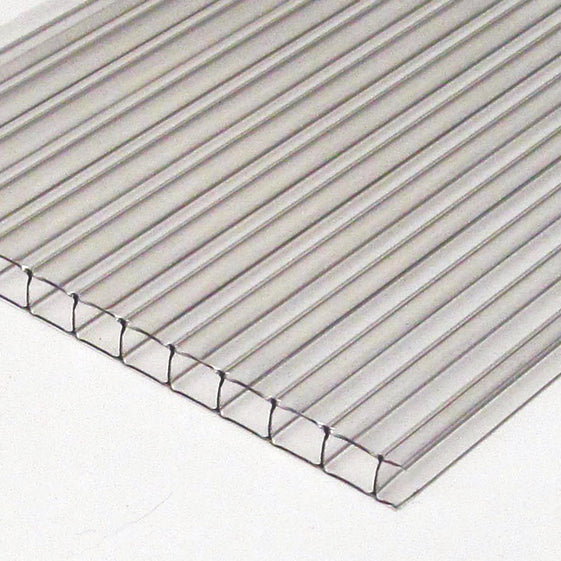 Twin Wall - Clear 8mm - 1UV + DRP- Polycarbonate Sheets